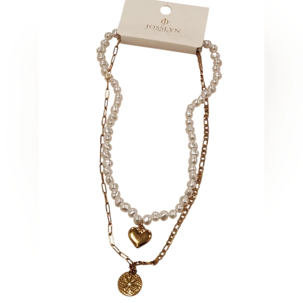 Josslyn Layered Necklace – Pearl & Starfish Coin